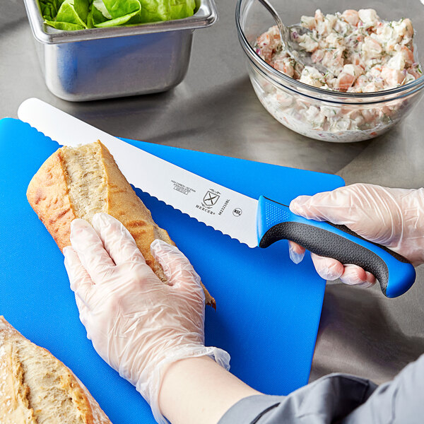 Mercer Culinary M23210BL Millennia Colors® 10" Wide Bread Knife with