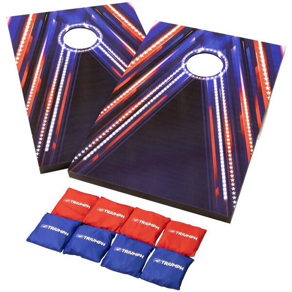 Triumph 35-7360-3 2' x 3' Patriotic Keyhole LED Cornhole Set