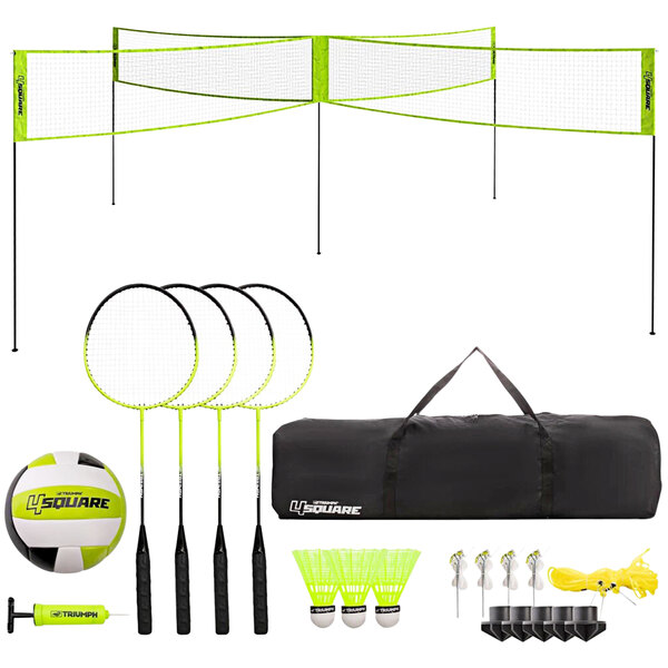 Triumph 3574903 4Player / 4Square Volleyball / Badminton Set with