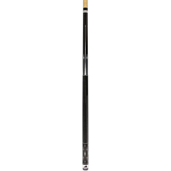 A Mizerak pool cue with a black shaft and white handle.