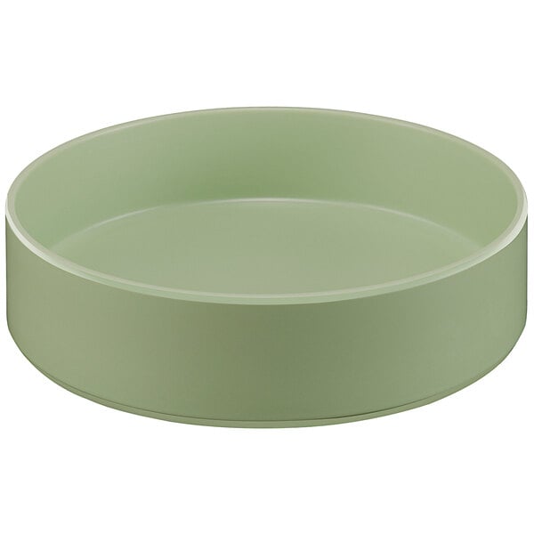 A green Cal-Mil Hudson melamine bowl with a white background.