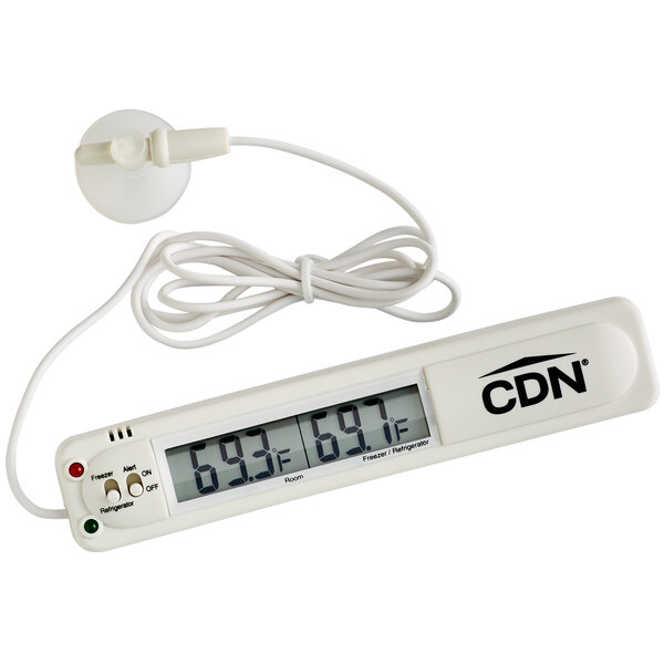 CDN TA20 Digital Refrigerator / Freezer Thermometer with Audio / Visual Alarm and 39 inch Cord