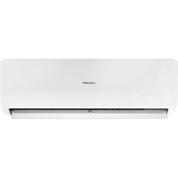 A white MRCOOL Olympus wall mount air handler with a white cover.
