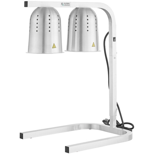 Global Solutions GS1670 Free Standing Heat Lamp with 2 Bulbs 120V, 500W