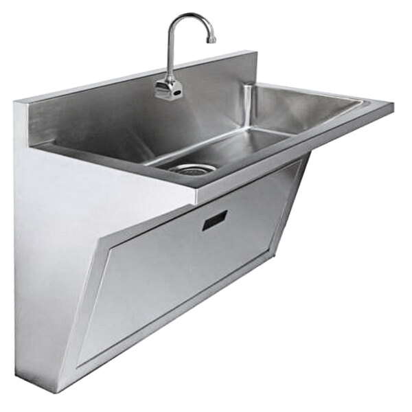 Just Manufacturing JADA7701S ADA Compliant, Stainless Steel Wall Hung Single Bowl Surgeon Scrub