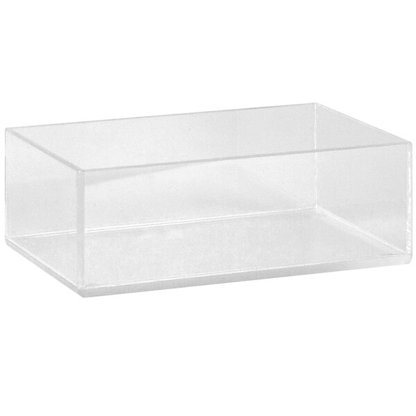 A Cal-Mil clear plastic display box with a lid.