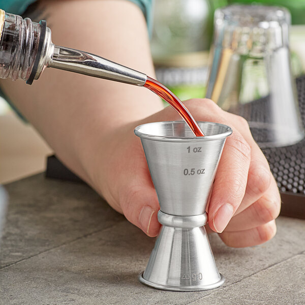 TableCraft 0.5 oz. & 1 oz. Stainless Steel Japanese Jigger JJ1202