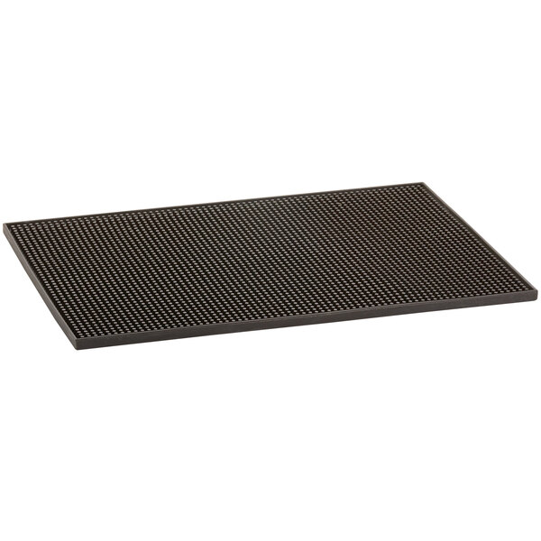 A brown rectangular Bar Mat with a grid pattern on it.