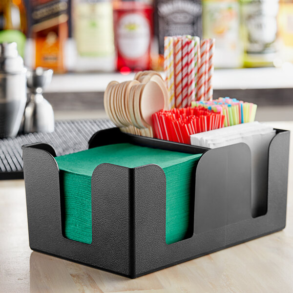 Tablecraft Black Plastic Bar Caddy Organizer 101