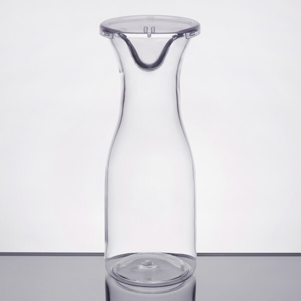GET BW1050CL 17 oz. Customizable Polycarbonate Wine / Juice Decanter with Lid