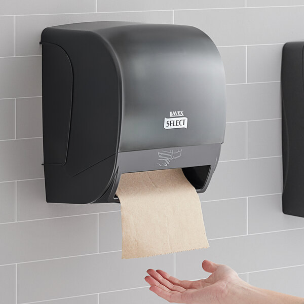 Lavex Select Translucent Black Auto Paper Towel Dispenser with Motion ...