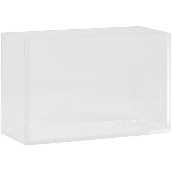 A clear rectangular Cal-Mil display box with a lid.