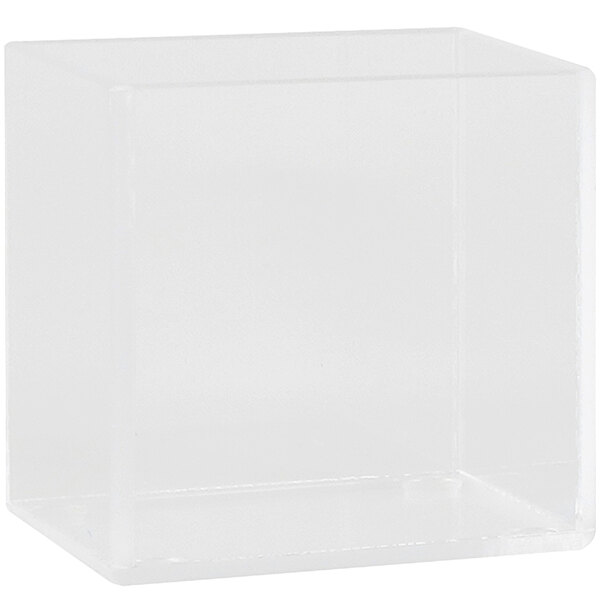 A clear plastic box with a white background.