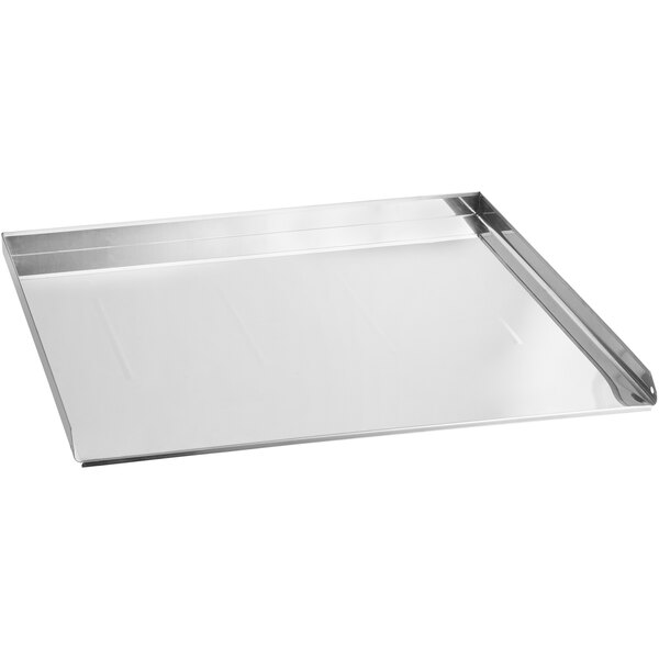An Avantco stainless steel rectangular cover for a flat bottom fryer on a white background.
