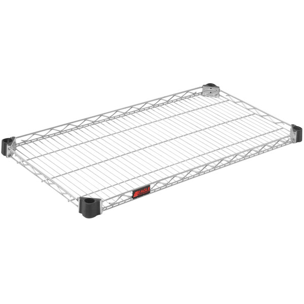 A metal Eagle Group wire shelf with chrome reverse mat.