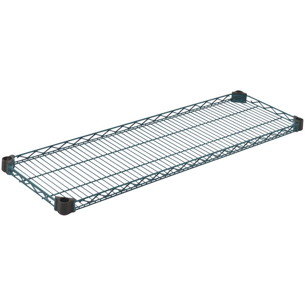 A gray Eagle Group wire shelf with black reverse mat.