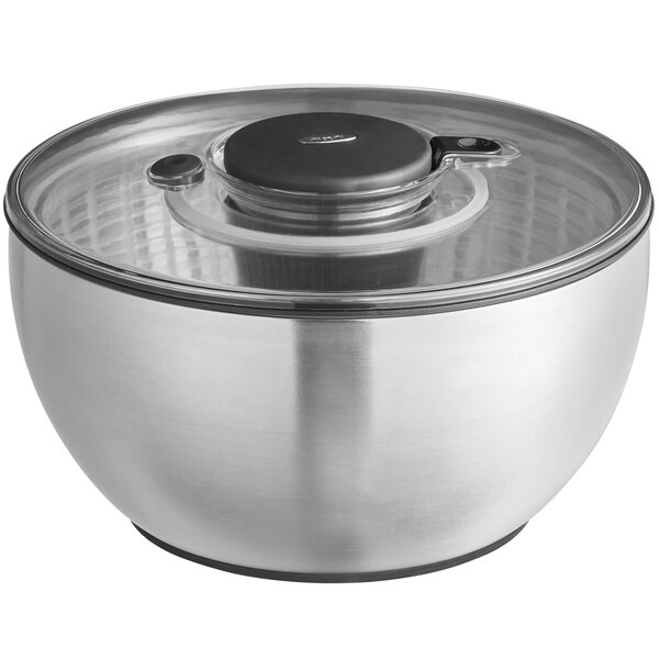 OXO 1071497 SteeL™ 5 Qt. Stainless Steel Salad Spinner / Dryer