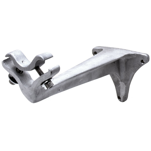 A metal bracket with screws designed to support a T&S knee action valve.