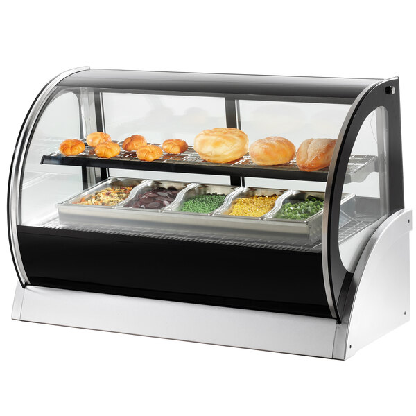 Vollrath 40856 48" Curved Glass Heated Countertop Display Cabinet