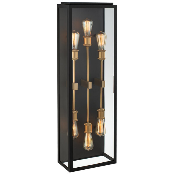Kalco Ashland Large Wall Sconce with Matte Black and Sanded Gold Finish