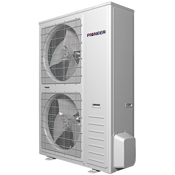 A large white Pioneer central air system with fans.