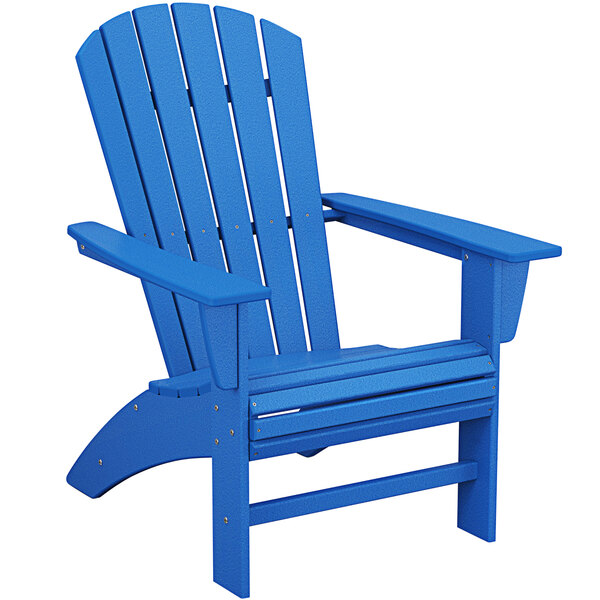 POLYWOOD Nautical Pacific Blue Curveback Adirondack Chair