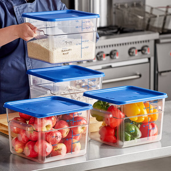 Vigor 8 Qt. Clear Square Polycarbonate Food Storage Container