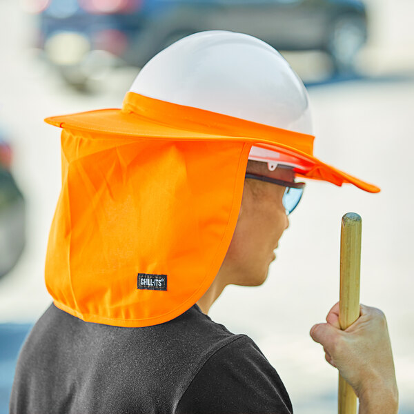 Ergodyne 12641 Chill-Its 6660 Orange Hard Hat Brim with Neck Shade
