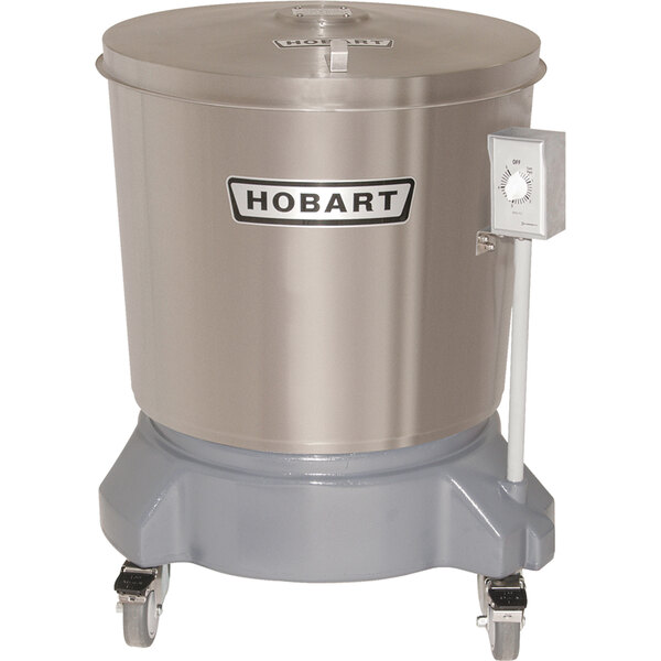 A Hobart stainless steel salad dryer.