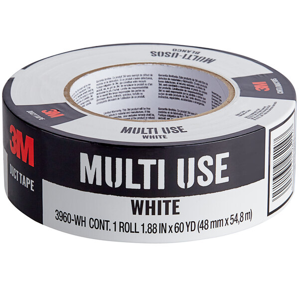 3M 1 7/8" x 60 Yards White Multi-Use Duct Tape 3960-WH