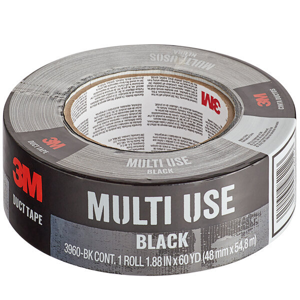 3M 1 7/8" x 60 Yards Black Multi-Use Duct Tape 3960-BK