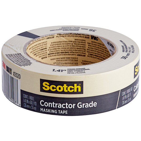 3M Scotch 1 3/8" x 60 Yards Contractor Grade Masking Tape 2020-36AP