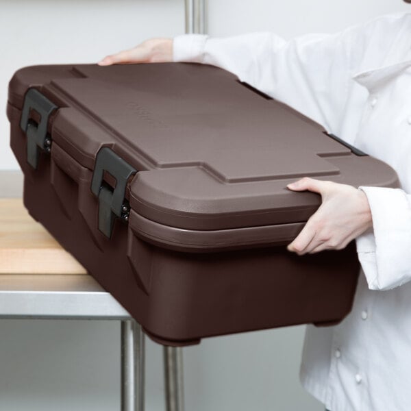 Cambro UPCS160131 Camcarrier S-Series® Dark Brown Top Loading 6" Deep Insulated Food Pan Carrier