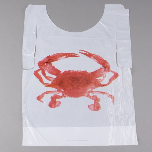 Royal Disposable Adult Size Poly Lobster Bibs with tie Lightweight High Quality 