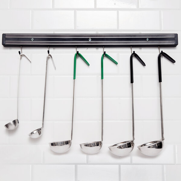 24" Black Knife Holder / Strip with Hooks