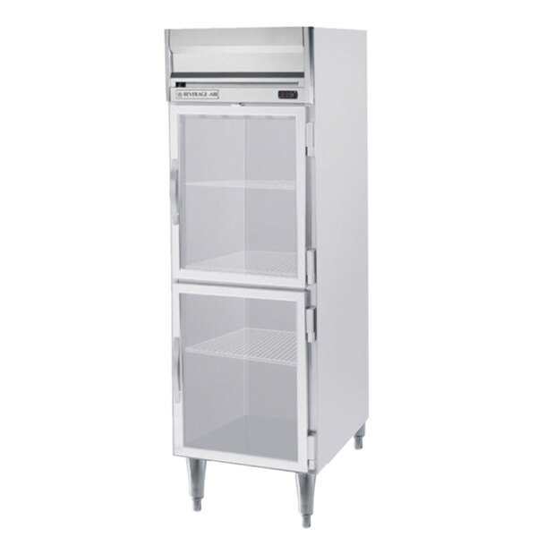 Beverage-Air HFPS1-1HG 1 Section Glass Half Door Reach-In Freezer - 24 cu. ft., Stainless Steel Exterior / Interior - Specification Series