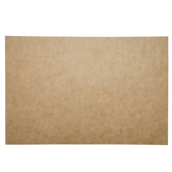 A rectangle of brown Bagcraft Packaging parchment paper on a white background.