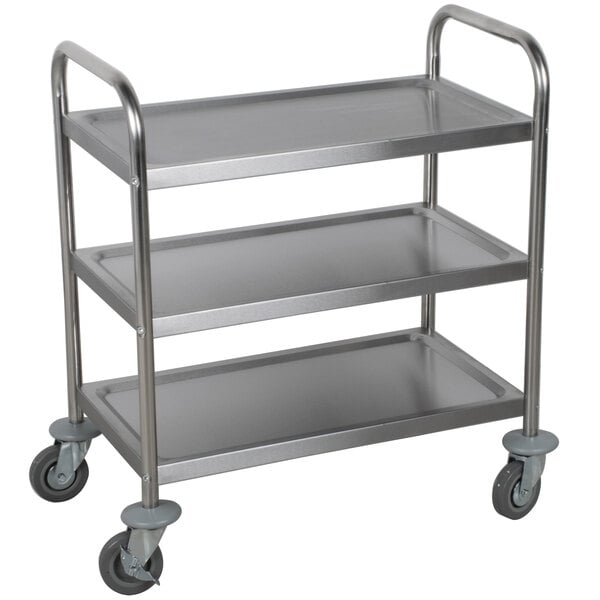 Kitchen Stainless Steel Serving Cart Catering Food Prep Cart Dining 