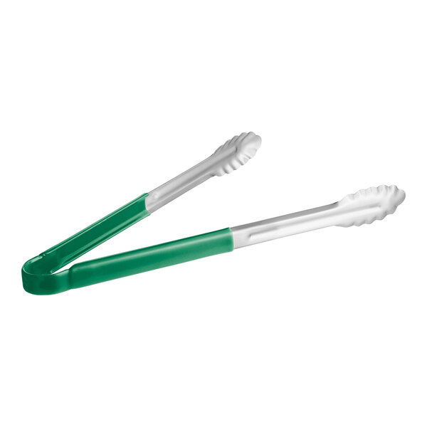 Choice 16 Coated Handle Stainless Steel Scalloped Tongs (select