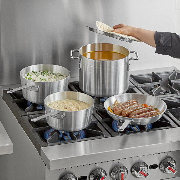 Choice 5-Piece Aluminum Cookware Set with 2.75 Qt. Sauce Pan, 3.75 Qt. Sauce  Pan, 8 Qt. Stock Pot with Cover, and 10 Fry Pan