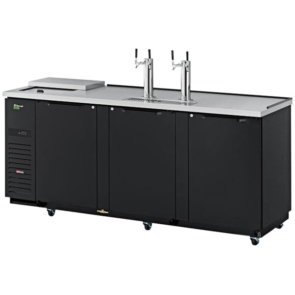 Turbo Air Super Deluxe TCB-4SBD-N Black Beer Dispenser with Club Top and Double Taps