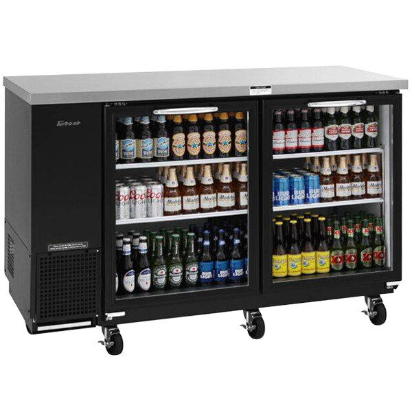 Turbo Air Super Deluxe TBB-24-60SGD-N 61" Narrow Back Bar Cooler with Glass Doors