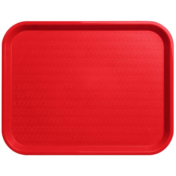 Carlisle CT141805 Cafe 14 x 18 Red Standard Plastic Fast Food Tray -  12/Case