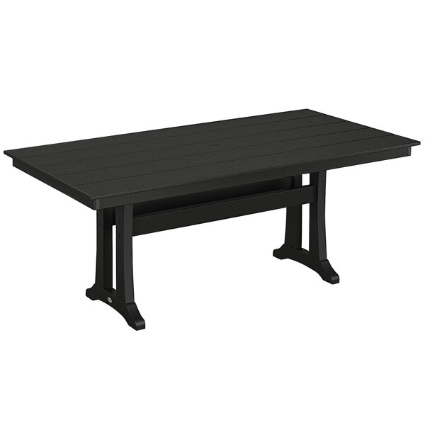 A black POLYWOOD rectangular table with legs.