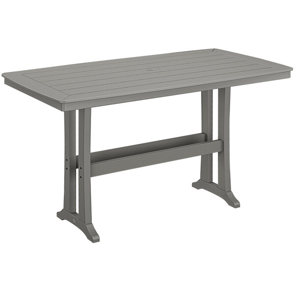 POLYWOOD Nautical Trestle 38" x 73" Slate Grey Bar Height Table