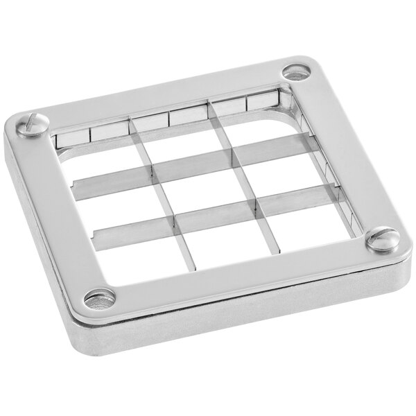 A silver Garde 1" square blade assembly with holes.