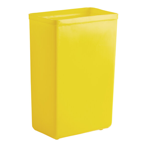 A yellow 10-gallon ingredient bin.