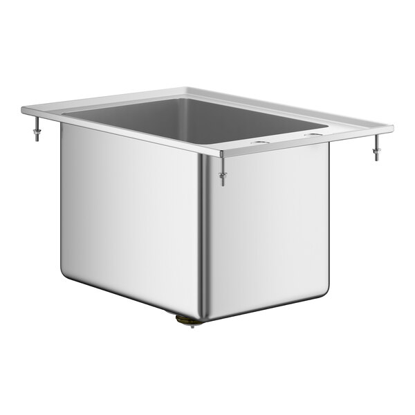 A Regency stainless steel drop-in sink with a square bottom.