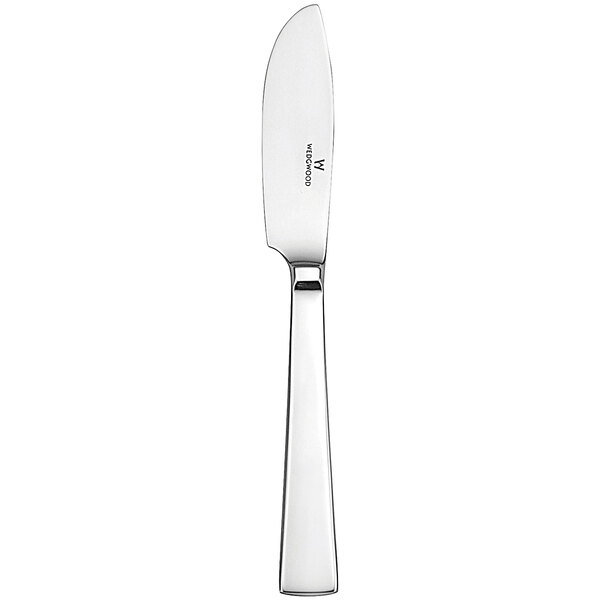 A Sant'Andrea stainless steel butter knife with a silver satin handle.