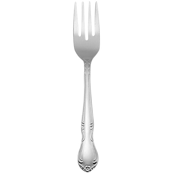 Delco Melinda III by 1880 Hospitality 6 1/4" 18/0 Stainless Steel Salad / Dessert Fork - 36/Case
